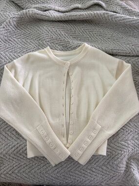 Cream Button Up Cardigan Sweater